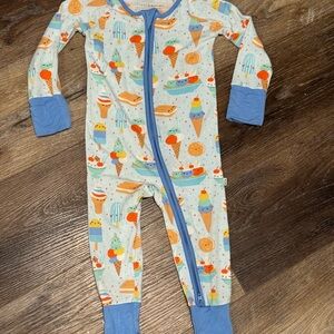 Little Sleepies Ice Cream Social Kids Footie - Blue and Orange